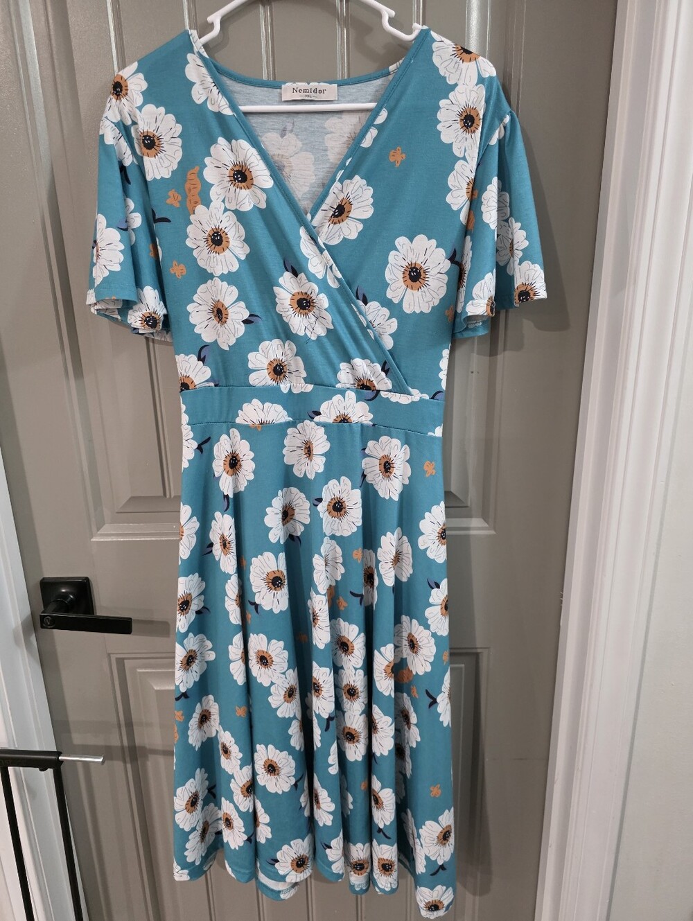 Shein Womans 3xl Tag Fits 2xl Dress Blue Floral Nwot